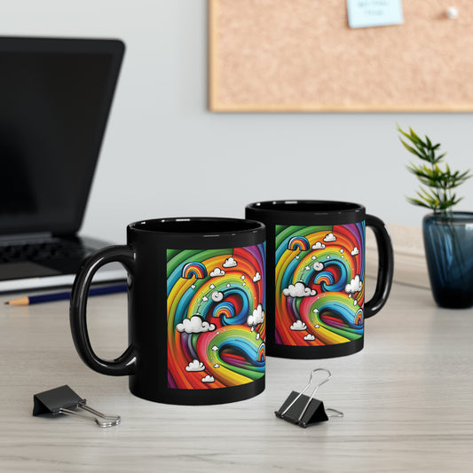 Black Rainbow Cloud Mug (11oz)