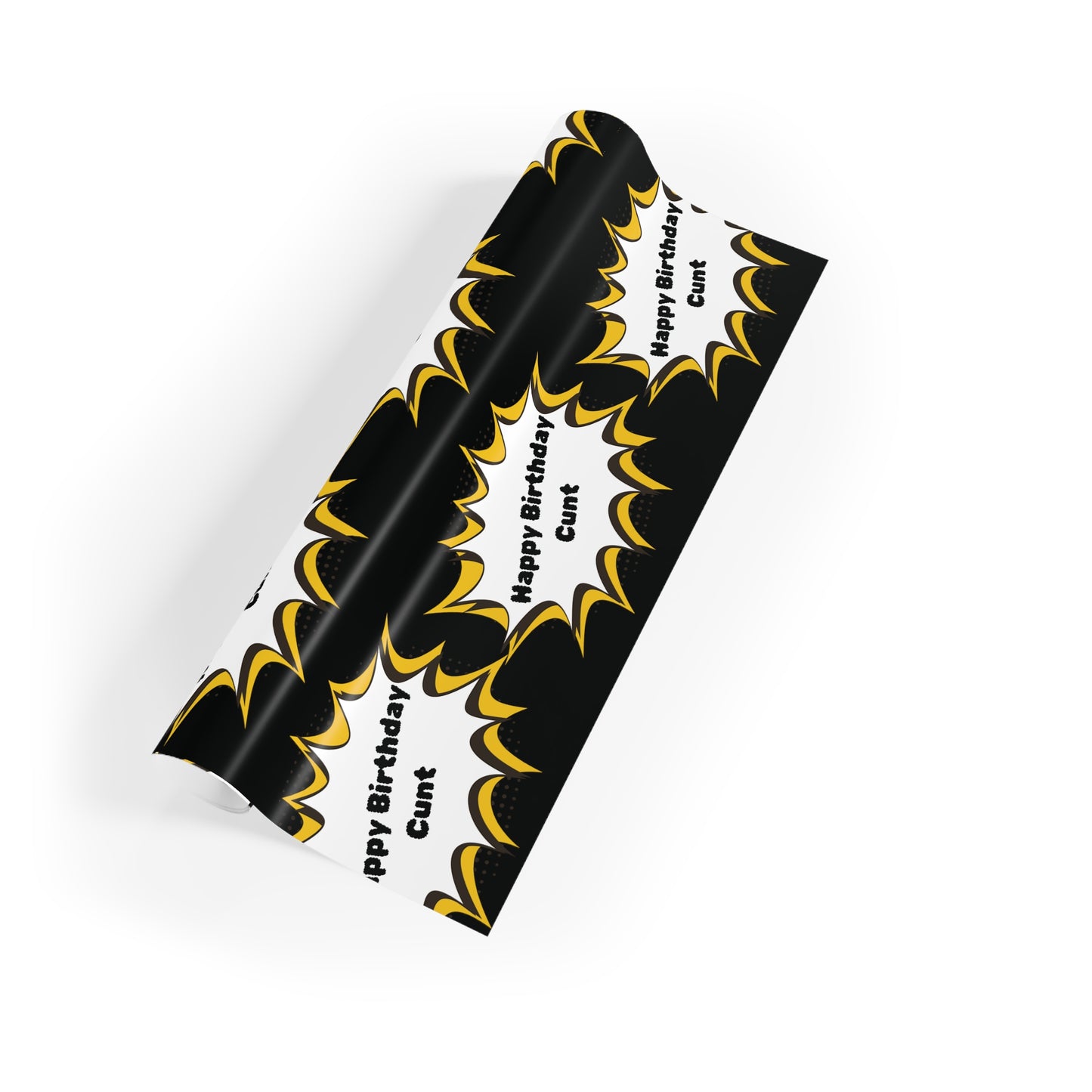 Black Funny Birthday Gift Wrapping Paper Rolls, 1pc