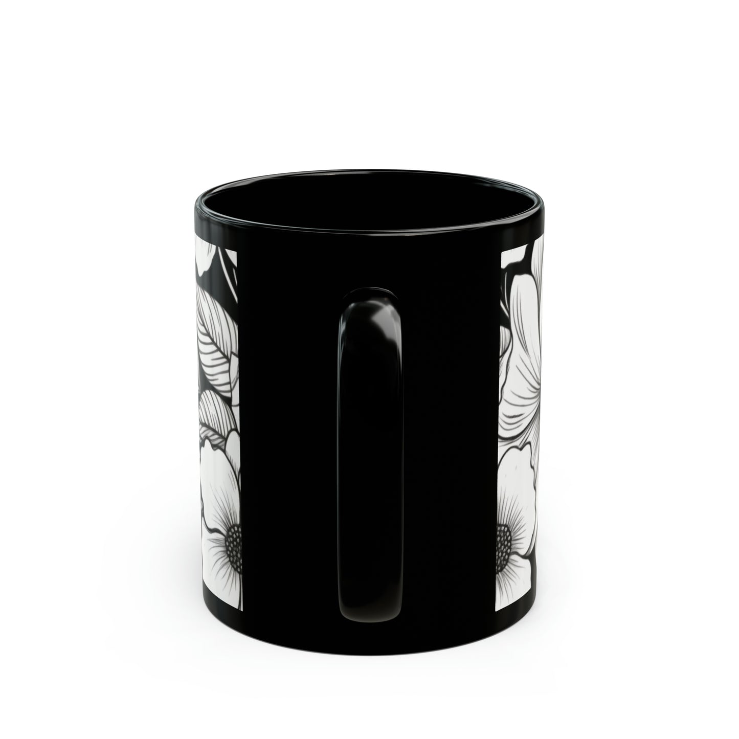 Black and White Flower Mug (11oz)