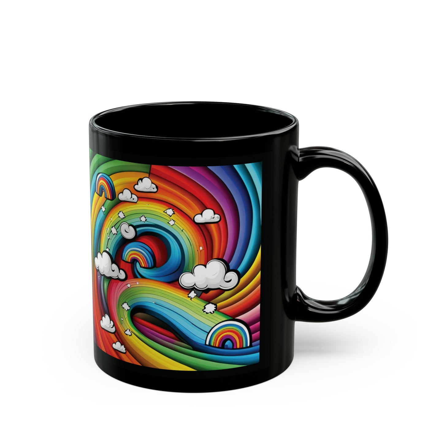 Black Rainbow Cloud Mug (11oz)