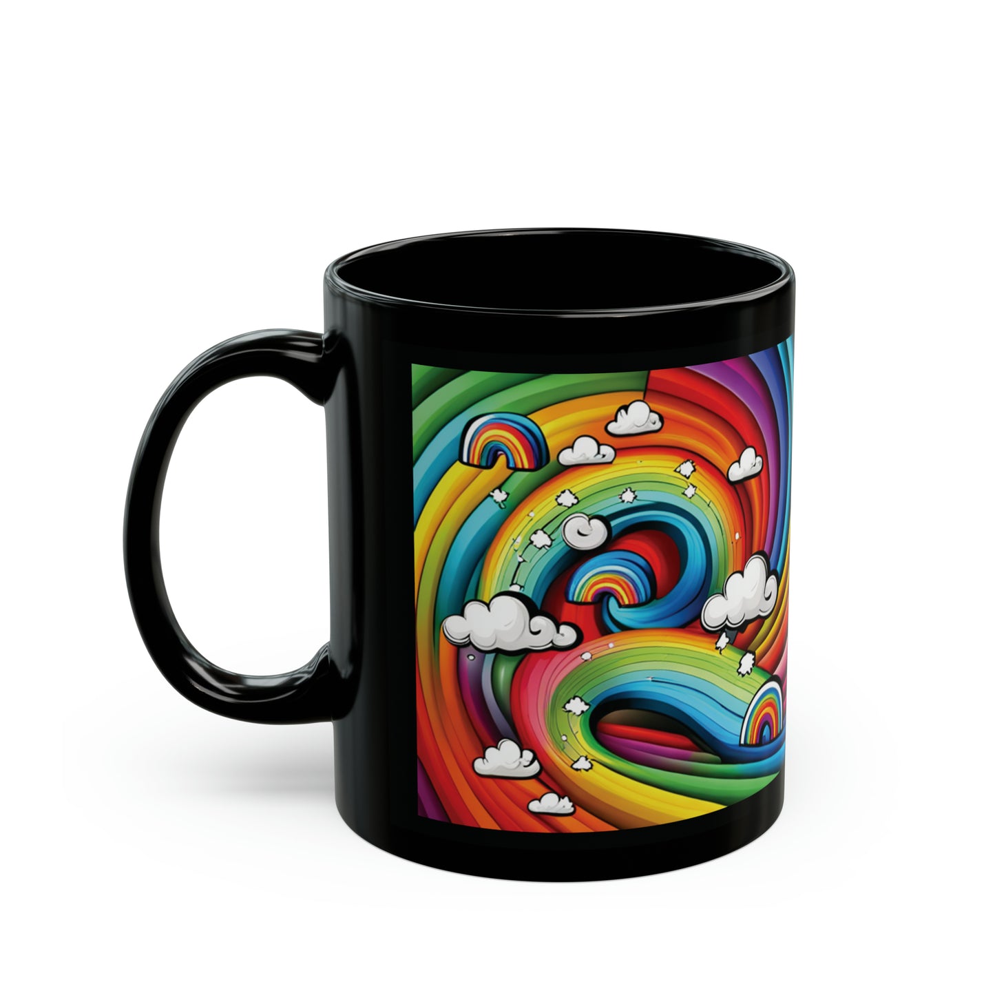 Black Rainbow Cloud Mug (11oz)