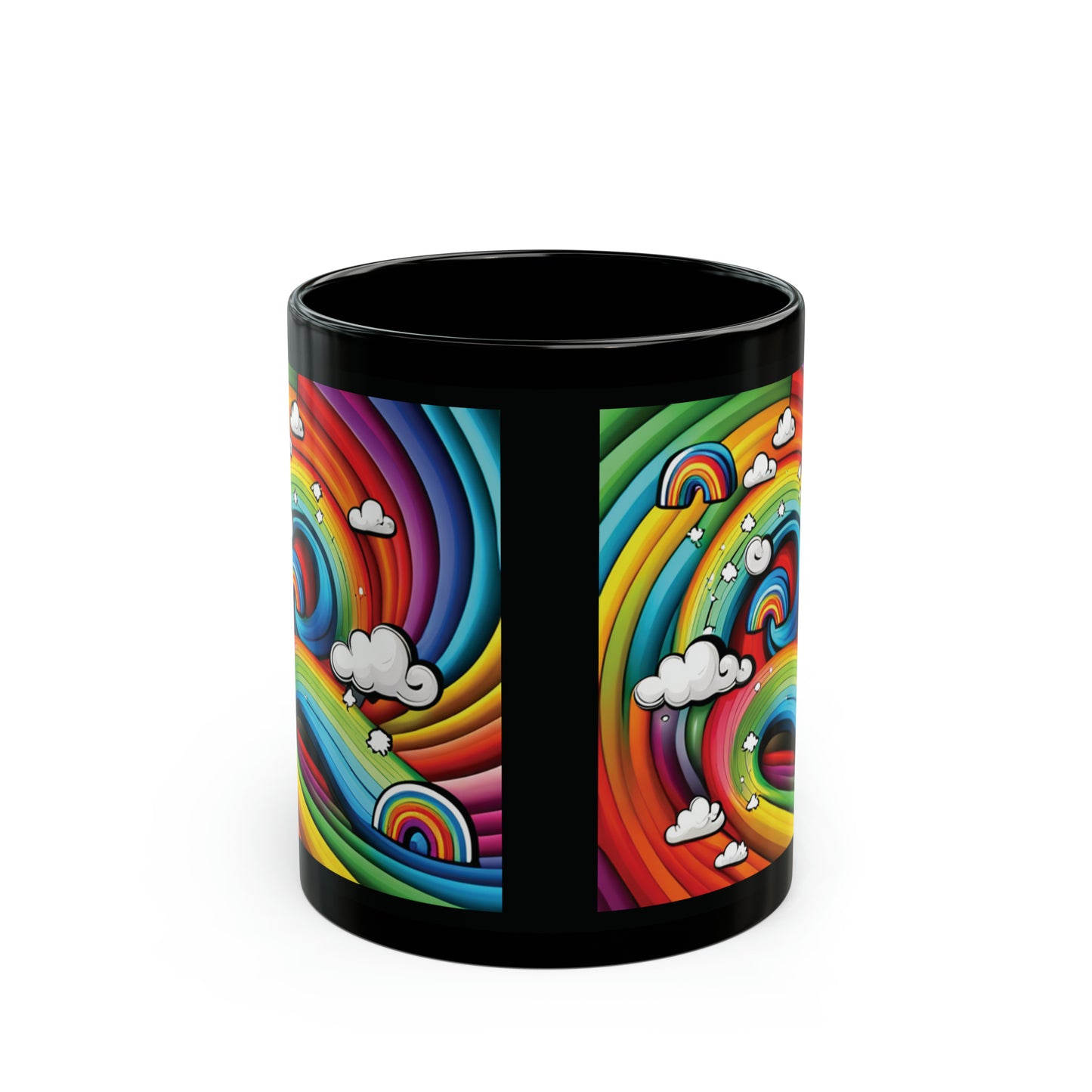 Black Rainbow Cloud Mug (11oz)