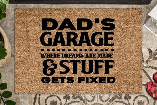 Garage doormat, present