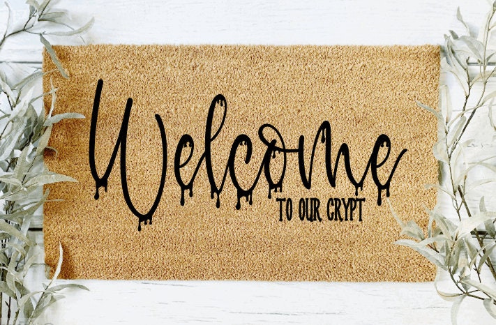 Crypt doormat, welcome, witch, warlock, gothic