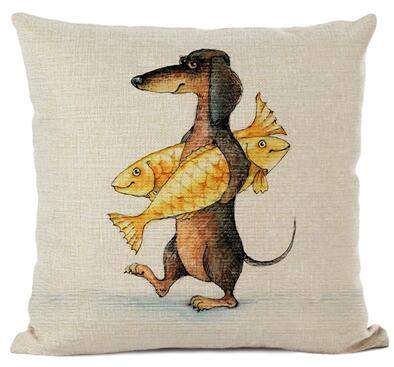 Sausage Dog Cushion Cover