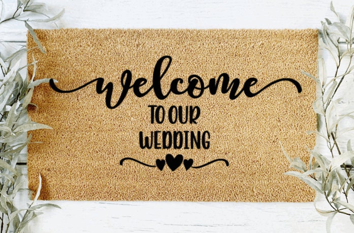 Wedding welcome doormat, wedding decor, personalised, forever