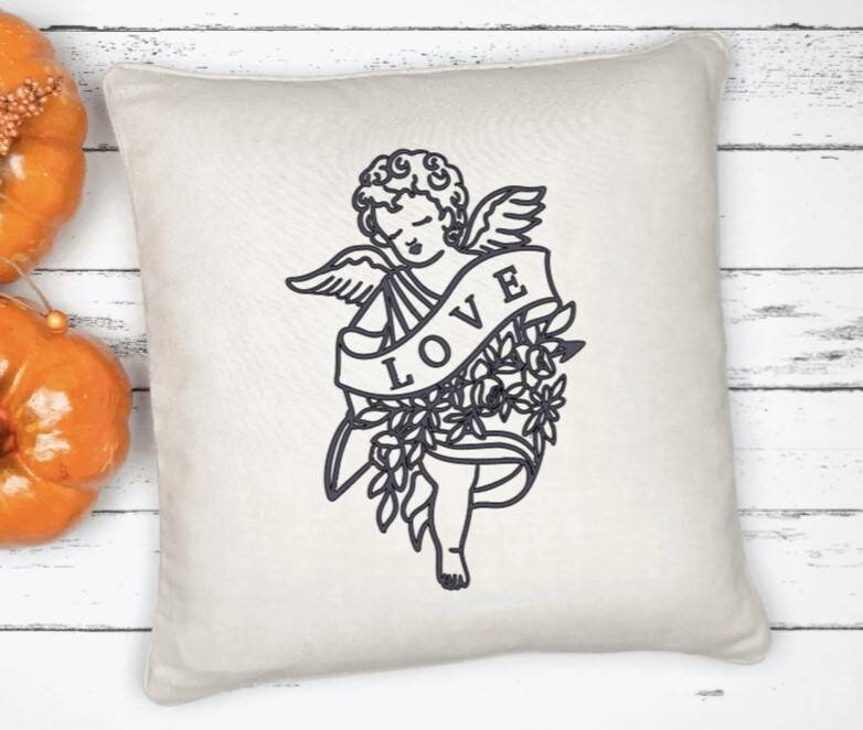 Valetines gift cushion cherub